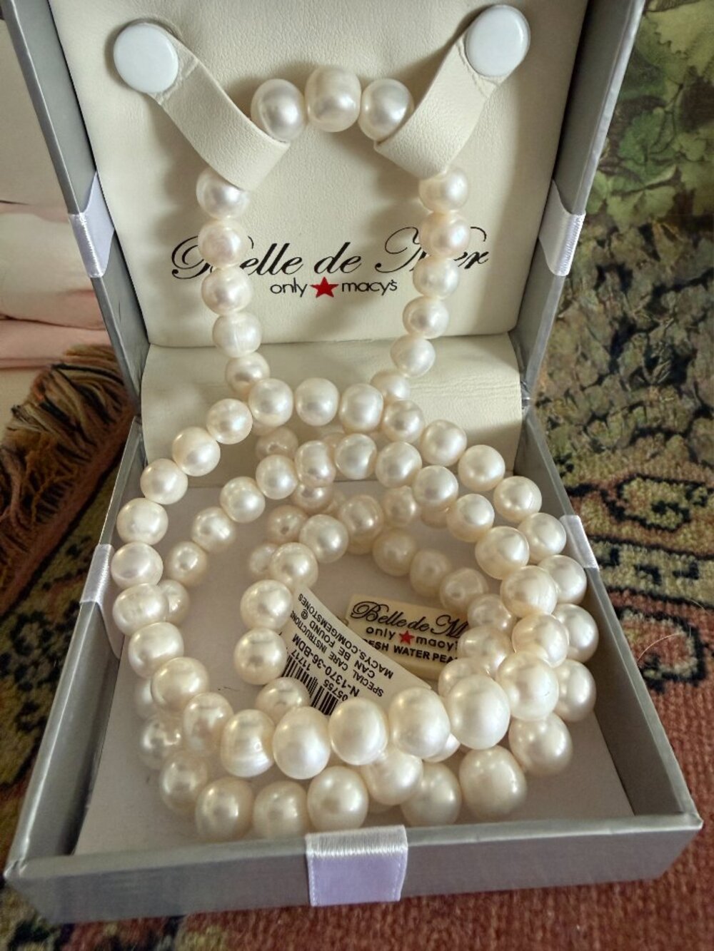 Belle de Mer Pearl Endless Strand Necklace 36" 8.5-9mm Macy's NWT